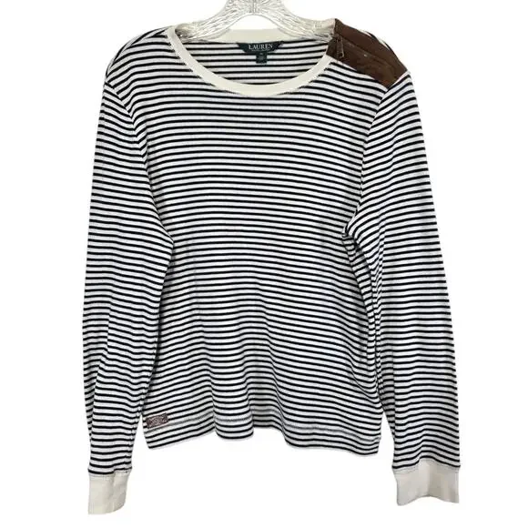 Lauren Ralph Lauren Womens Striped Suede Elbow Patches XL - Picture 9 of 9